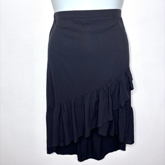 Esmara Dresses & Skirts - Esmara Skirt 12 Black Ruffle High Low Asymmetrical Layered Hem Minimalist Flowy